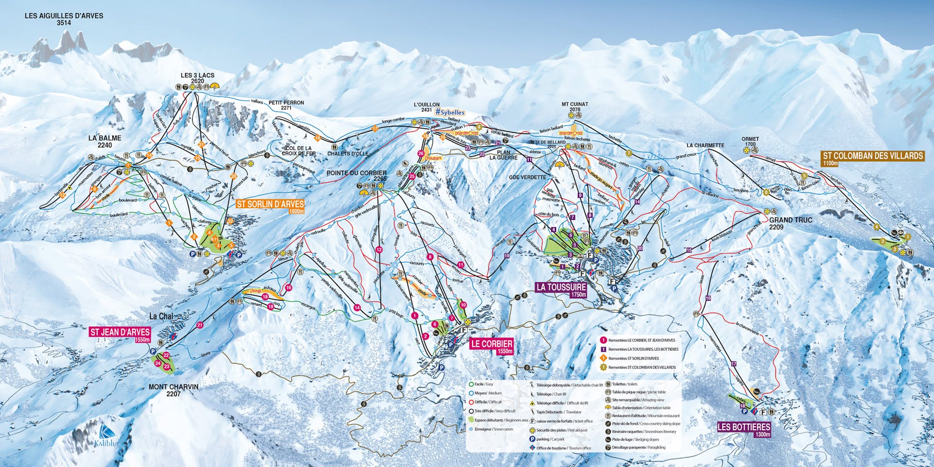 Saint-Sorlin-dArves ski map