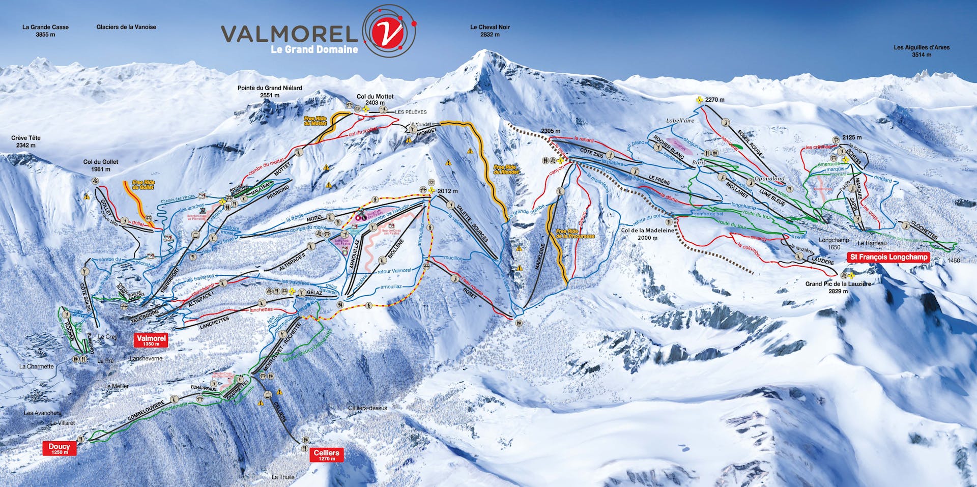 St Francois Longchamp ski map