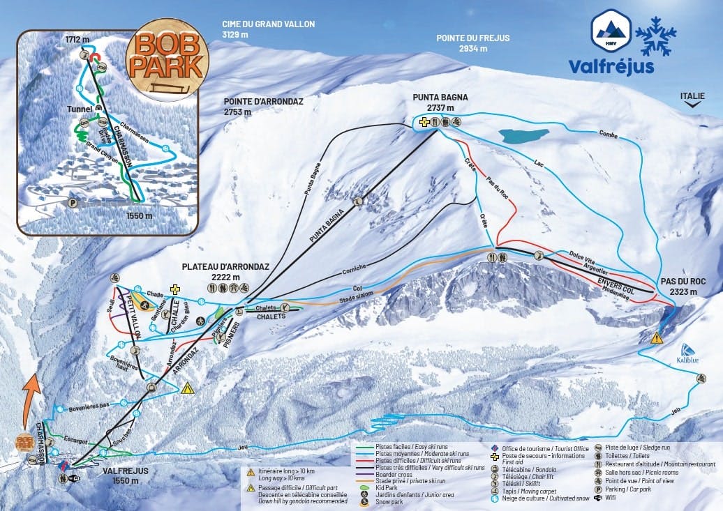 Valfrejus ski map