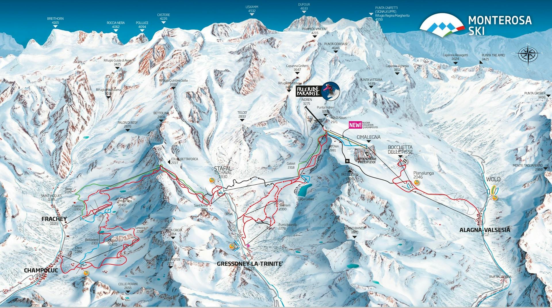 Alagna Valsesia ski map