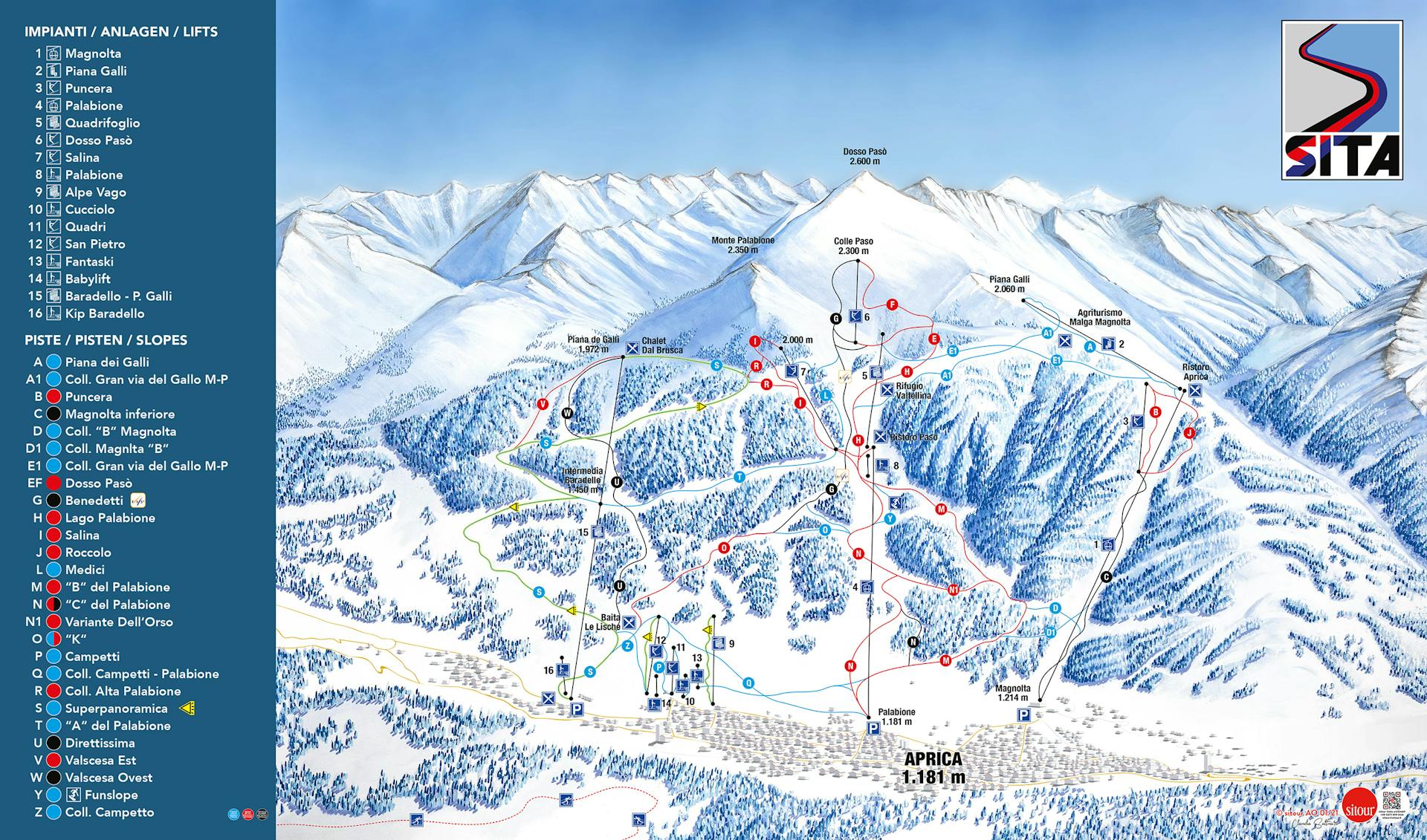 Aprica ski map