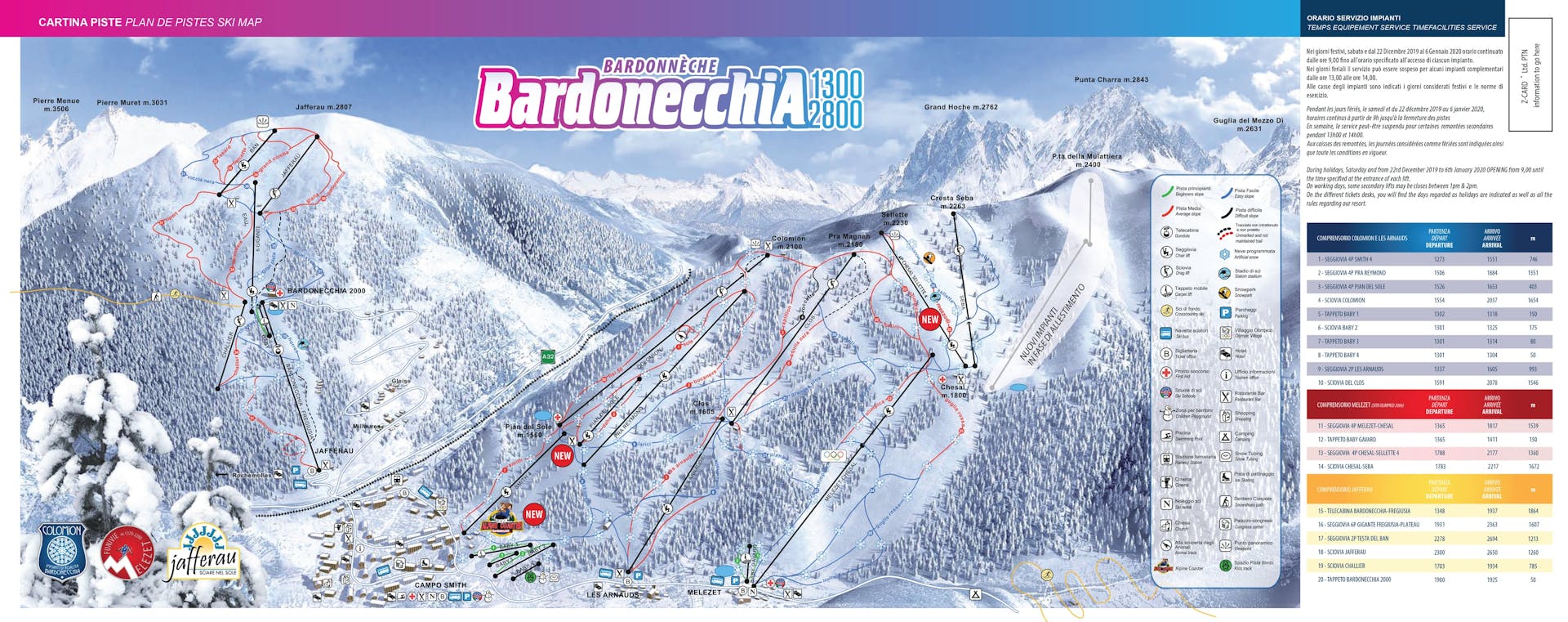 Bardonecchia ski map