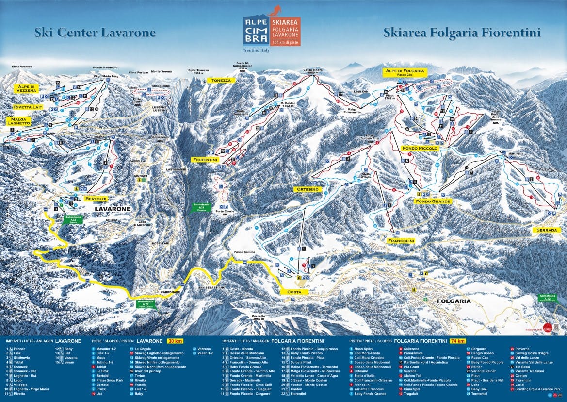 Folgaria ski map