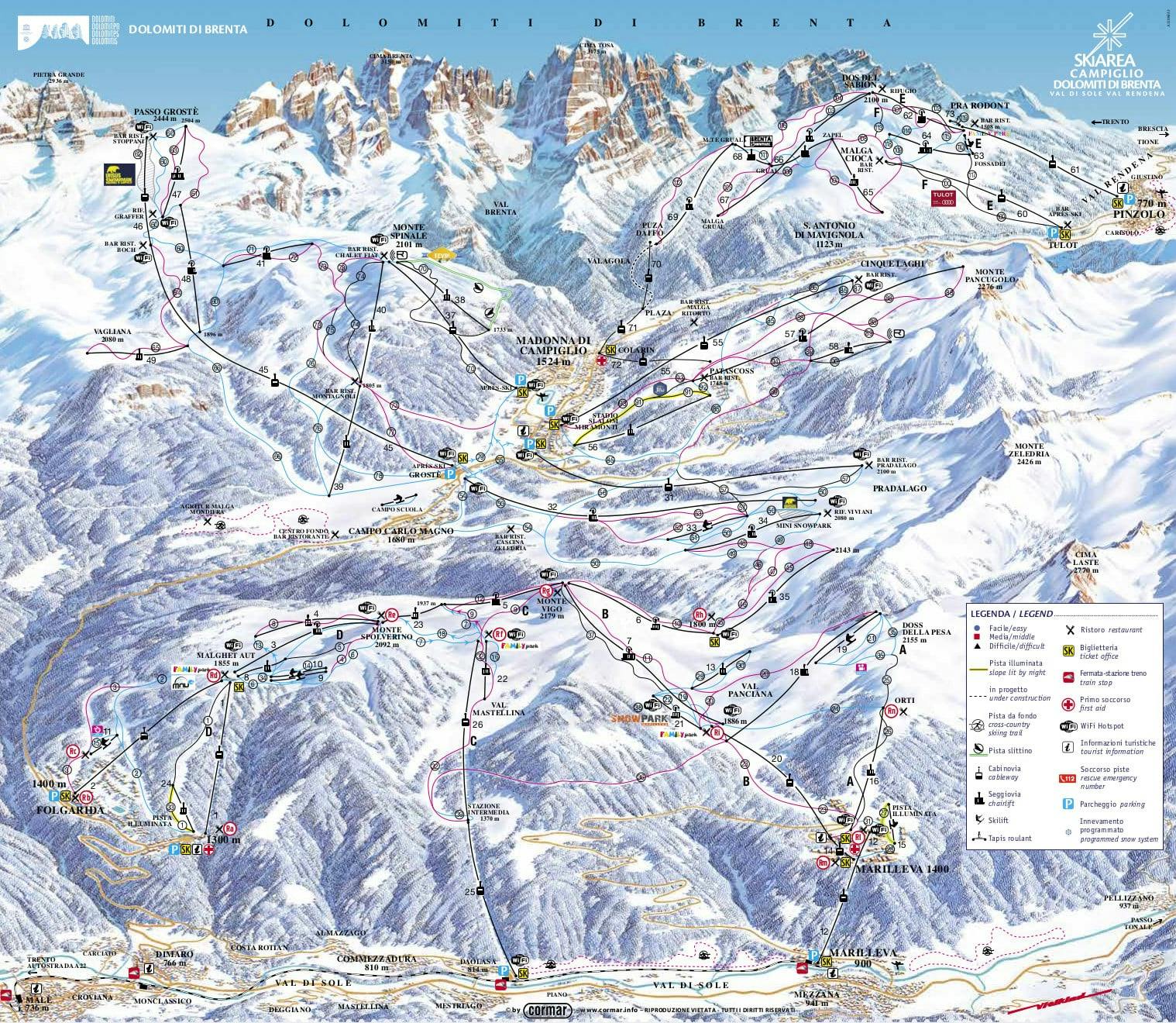 Folgarida ski map