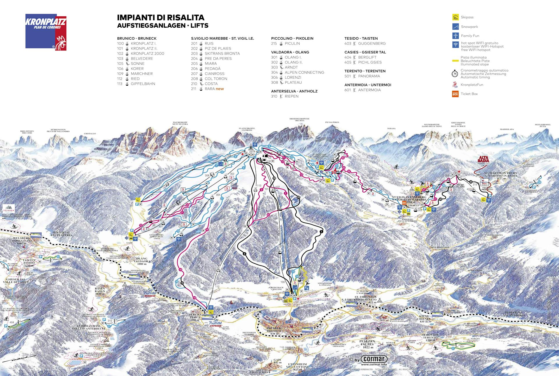 Kronplatz (San Viglio) ski map