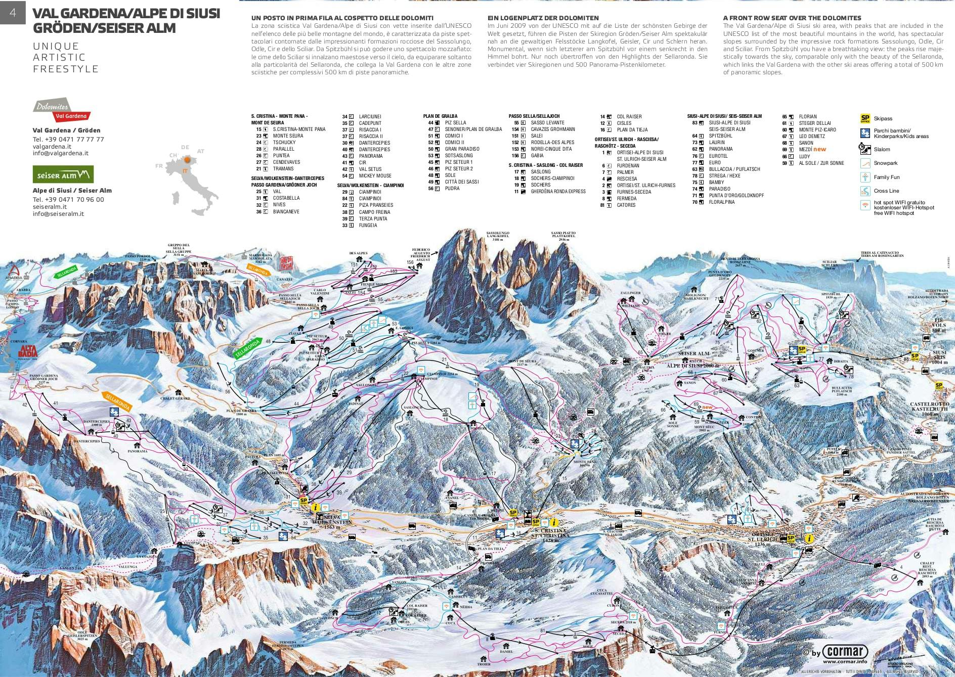 Ortisei ski map