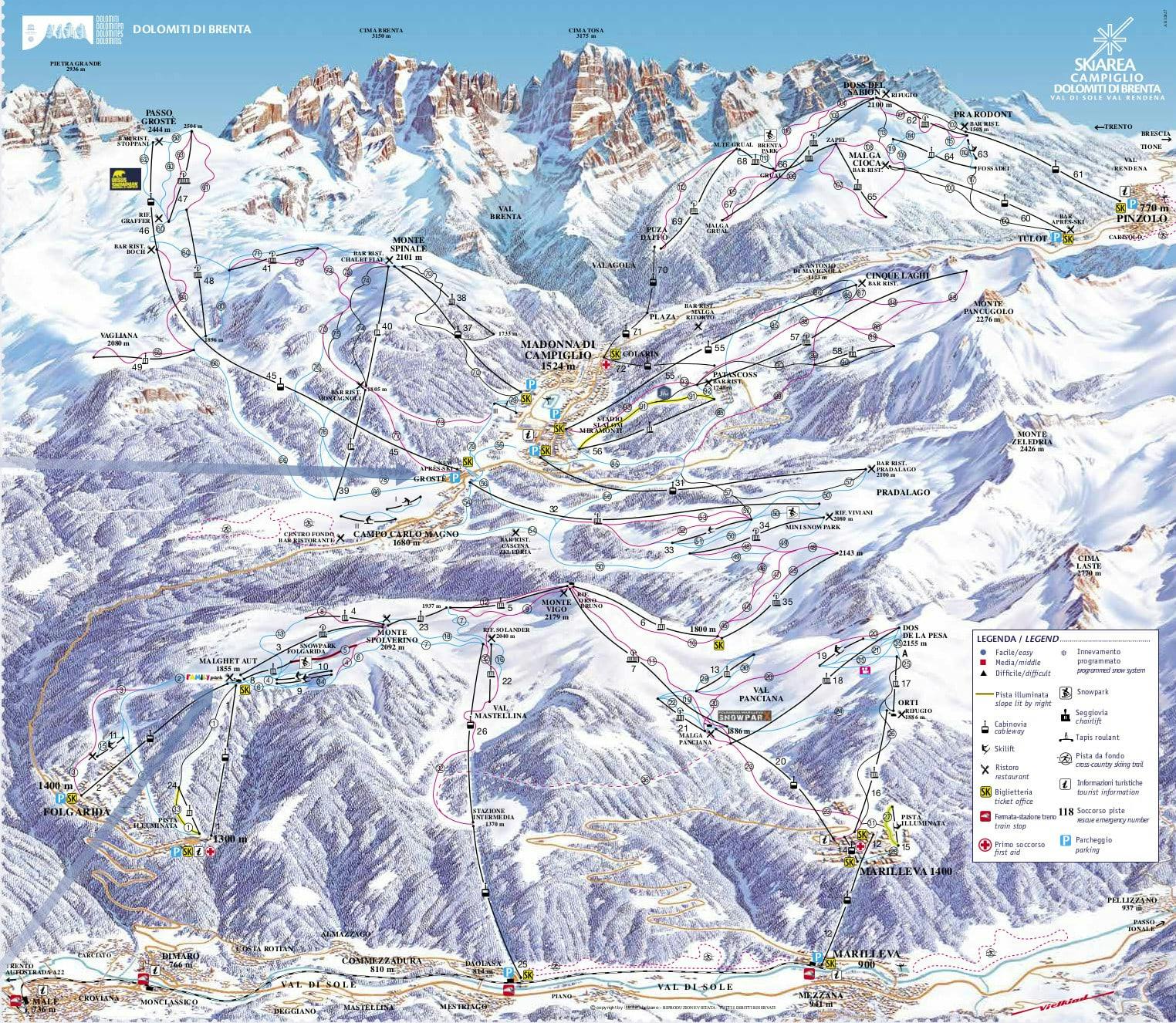 Pinzolo ski map
