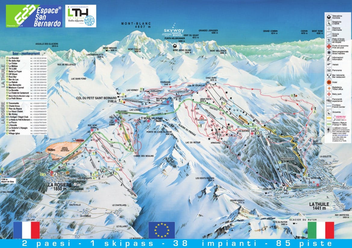 La Thuile ski map